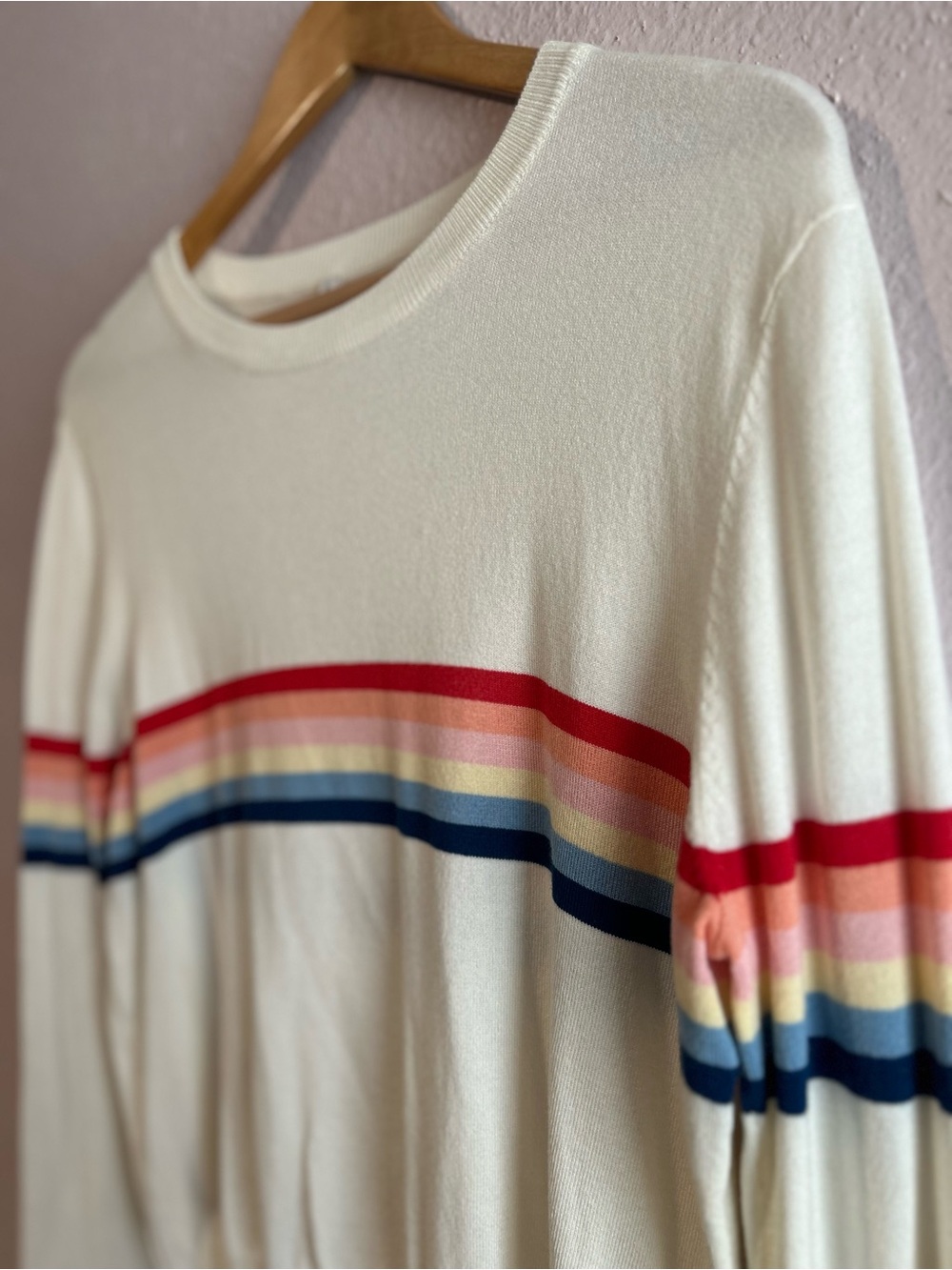 NWOT Spiritual Gangster x Madeleine Thompson Rainbow Stripe Knit Sweater - Picture 8 of 16